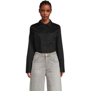 Citizens Of Humanity Bea Long Sleeve Crop Top Black Women's XS